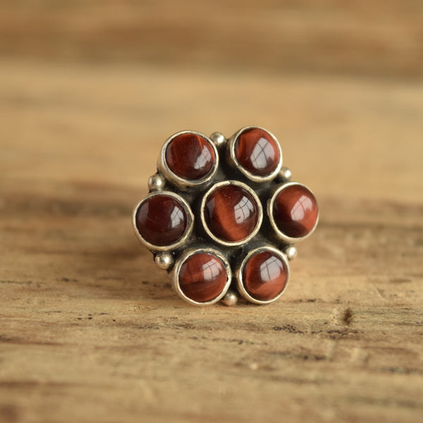 Cat's eye cluster ring size 6